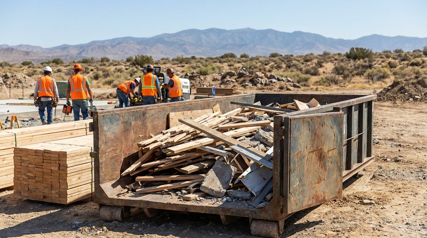 Construction dumpster on a job site in Sun Valley