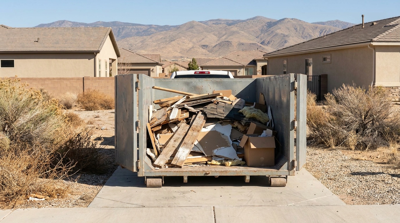 20 yard dumpster being loaded in Sun Valley